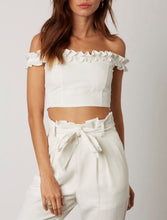 Load image into Gallery viewer, Ruffle Off The Shoulder Crop Top