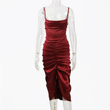Load image into Gallery viewer, Satin Slit Midi Dress