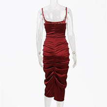 Load image into Gallery viewer, Satin Slit Midi Dress