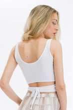 Load image into Gallery viewer, Rib Snap Tie Sleeveless Crop Top
