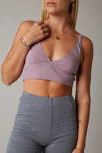 Load image into Gallery viewer, Deep V Neck Ribbed Sleeveless Bralette