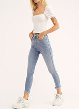 Load image into Gallery viewer, Fray Hem High Waist Stretch Jeans