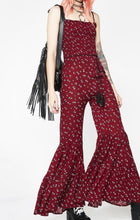 Load image into Gallery viewer, Ruched Tie Top Flare Leg Jumpsuit