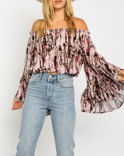 Load image into Gallery viewer, Off the Shoulder Tie Dye Bell Sleeve Top