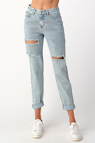 Distressed Mom Jeans