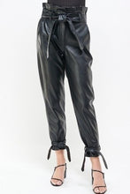 Load image into Gallery viewer, Paper Bag Tie Ankle Eco Leather Pants