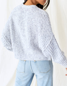 Fleck Cable Knit Crew Neck Sweater