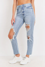 Load image into Gallery viewer, Super Distressed Girlfriend Jeans