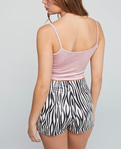 Sheen Ruched Bust Crop Top