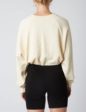 Load image into Gallery viewer, Drawstring French Terry Pullover Cropped Sweatshirt
