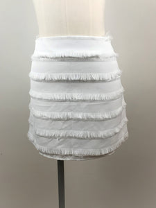 Textured Eyelash Fringe Mini Skirt