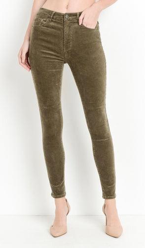 High Waist Skinny Stretch Corduroy Pant