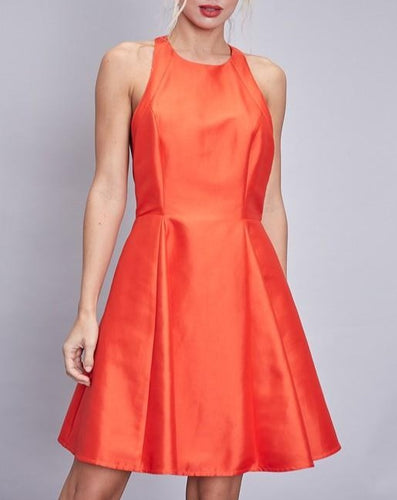 A Line Open Racer Back Sleeveless Mini Dress