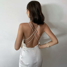 Load image into Gallery viewer, Satin Ruch Open Back Mini Dress