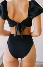 Load image into Gallery viewer, Puff Short Sleeve Tie High Waist Bikini