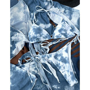 Cloud Tie Dye 4 Piece Bikini Set