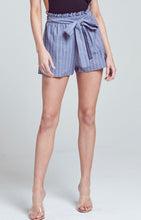Load image into Gallery viewer, Striped Smocked Paper Bag Waisted Shorts