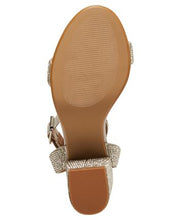 Load image into Gallery viewer, Ankle Strap Rhinestone Covered Block Heel Sandal