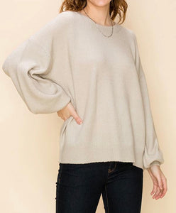 Crew Neck Drop Shoulder Sweater