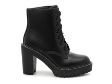 Load image into Gallery viewer, Lace Up Doc Martin Lug Sole Stacked Heel Bootie