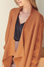 Load image into Gallery viewer, Knit Drape Front Long Sleeve Drop Shoulder Long Sweater