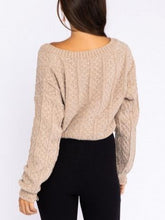 Load image into Gallery viewer, V Neck Knit Distressed Drop Shoulder Sweater