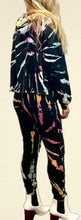 Load image into Gallery viewer, Black Rainbow Tie Dye Joggers