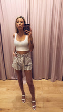 Load image into Gallery viewer, Striped High Waist Paper Bag Shorts