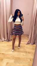 Load image into Gallery viewer, Plaid Smocked Ruffle Mini Skirt