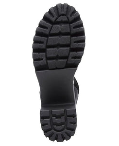 Elastic Lug Sole Ankle Strap Sandal