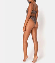 Load image into Gallery viewer, Snake Skin High Leg Tie Waist Spaghetti Strap One Piece Swimsuit