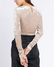 Load image into Gallery viewer, Crushed Velvet Long Sleeve Crew Neck Bodysuit