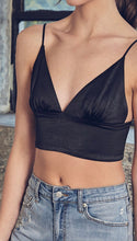Load image into Gallery viewer, Satin V Neck Crop Top