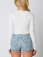 Load image into Gallery viewer, White Long Sleeve Knit Shrug Crop Top