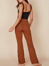 Load image into Gallery viewer, High Waist Band Rib Lettuce Hem Flare Pants