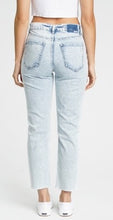 Load image into Gallery viewer, High Waist Distressed Knee Acid Wash Crop Sustainable Jeans