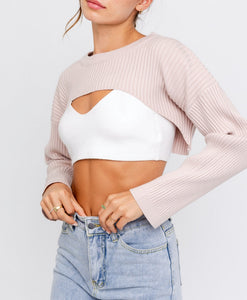 Rib Knit Clavicle Sweater