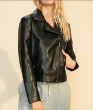Load image into Gallery viewer, Faux Eco Leather Biker Jacket