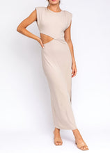 Load image into Gallery viewer, Strong Shoulder Sleeveless Cut Out Maxi Dress