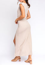 Load image into Gallery viewer, Strong Shoulder Sleeveless Cut Out Maxi Dress