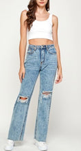 Load image into Gallery viewer, High Waist Flare Acid Wash Jean