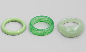 Three Piece Assorted Resin Ring Set