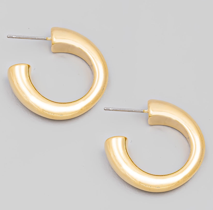 Open Metallic Hoop Earrings