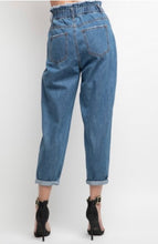Load image into Gallery viewer, Denim Paper Bag Waist Mom Jean
