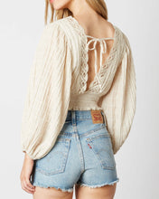 Load image into Gallery viewer, Crochet Detail V Tie Back Crop Top