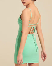 Load image into Gallery viewer, Spaghetti Strap Open Tie Back Mini Dress