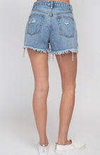 Load image into Gallery viewer, Denim Wash Mom Distressed High Waisted Jean Shorts