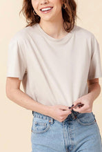 Load image into Gallery viewer, Cotton Over Sized Drop Shoulder Crew Neck Cropped T Shirt