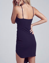Load image into Gallery viewer, Spaghetti Strap Front Slit Layer Mini Dress