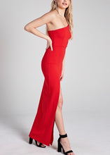 Load image into Gallery viewer, One Shoulder Side Slit Maxi Dress